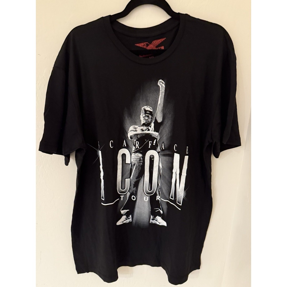 Scarface Icon Tour Graphic T-Shirt Mens XL Black Short Sleeve Hip Hop Rap Tee
